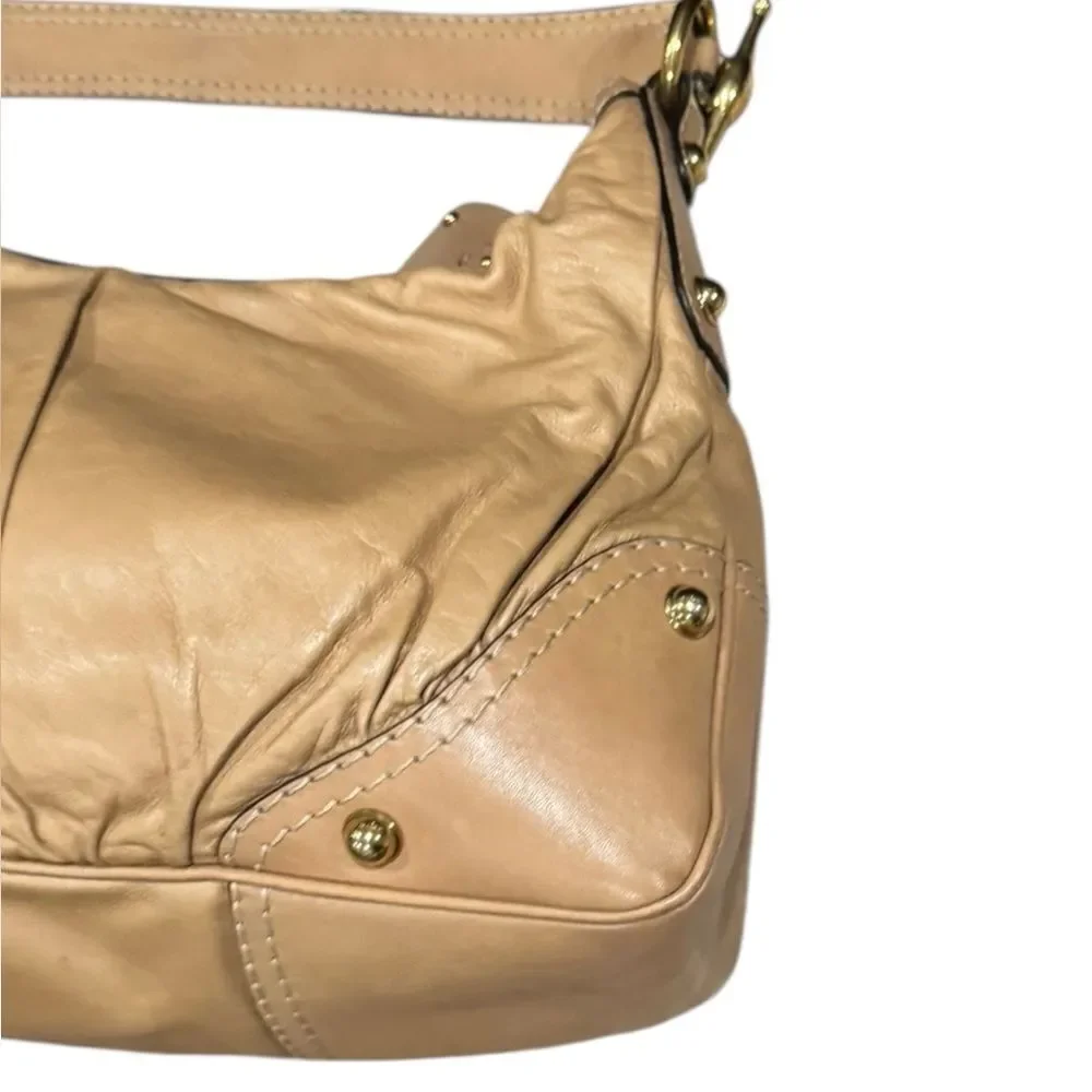 GUCCI Light Brown Jockey Hobo Shoulder Bag Auth